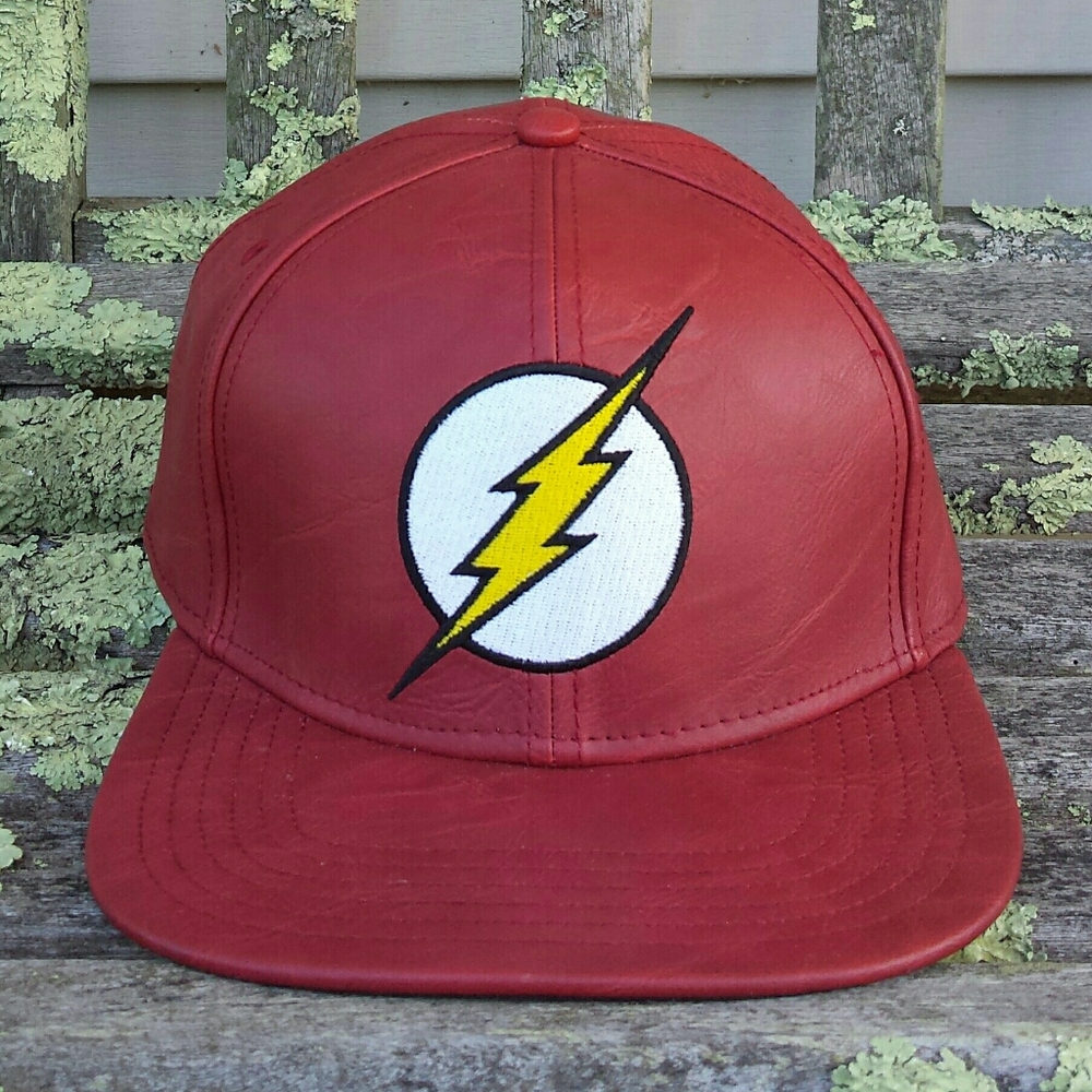 NWT Bioworld Red Faux Leather The Flash Cap Hat OS - Picture 2 of 9